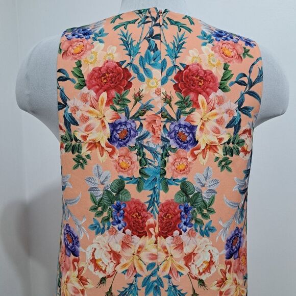 Keepsake The Label Anthropologie V Neck Sleeveless Floral Dress XS Petite Peach - Picture 12 of 14